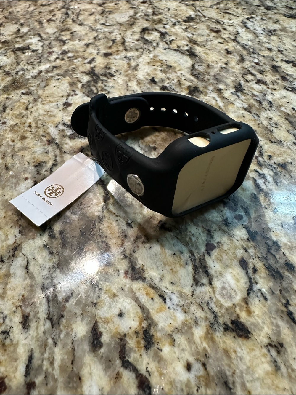 Tory Burch Black Silicone Smartwatch Case with Logo Hardware